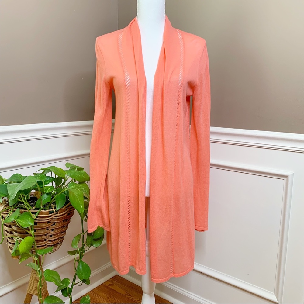 Lilly Pulitzer open front coral cardigan N0467